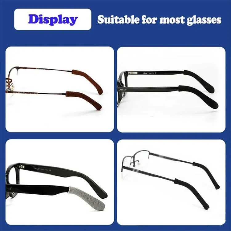 Knitted Eyeglasses Leg Cover Elastic Anti-Slip Cover Eyeglass Holder Sleeve(Black)