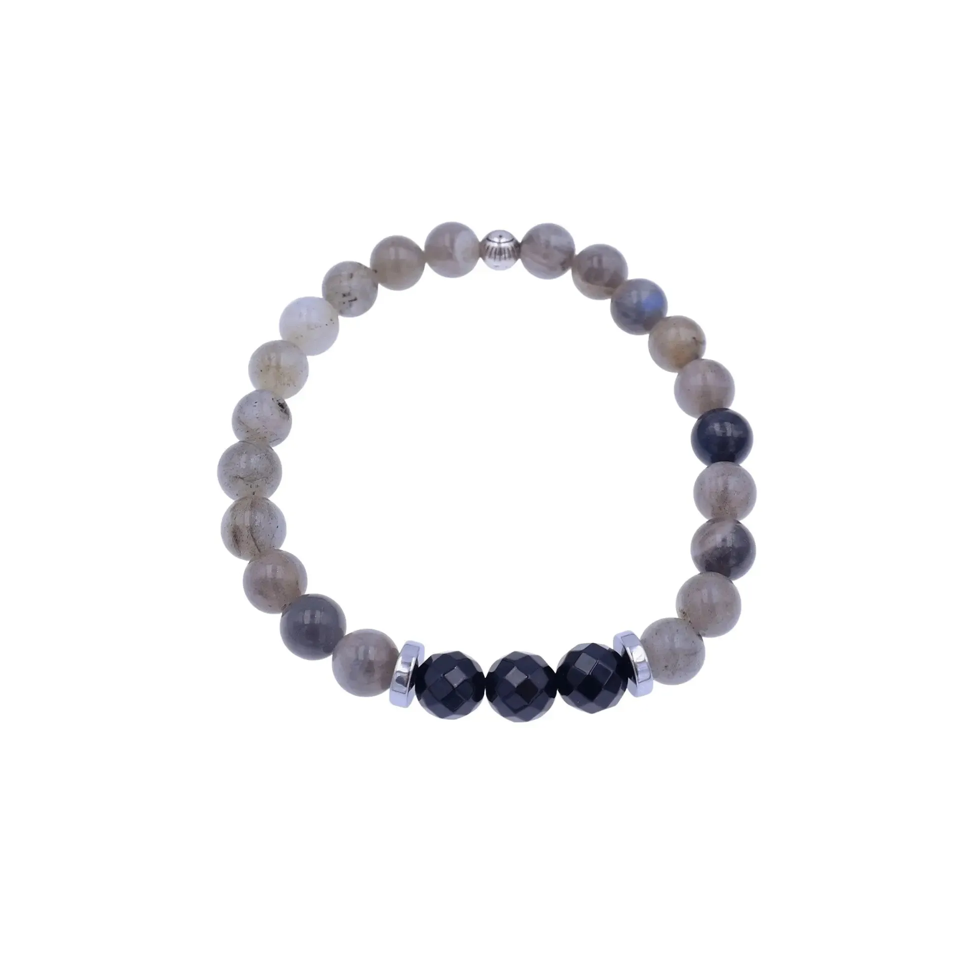 Labradorite Bracelet with Onyx - Intuition Bracelet