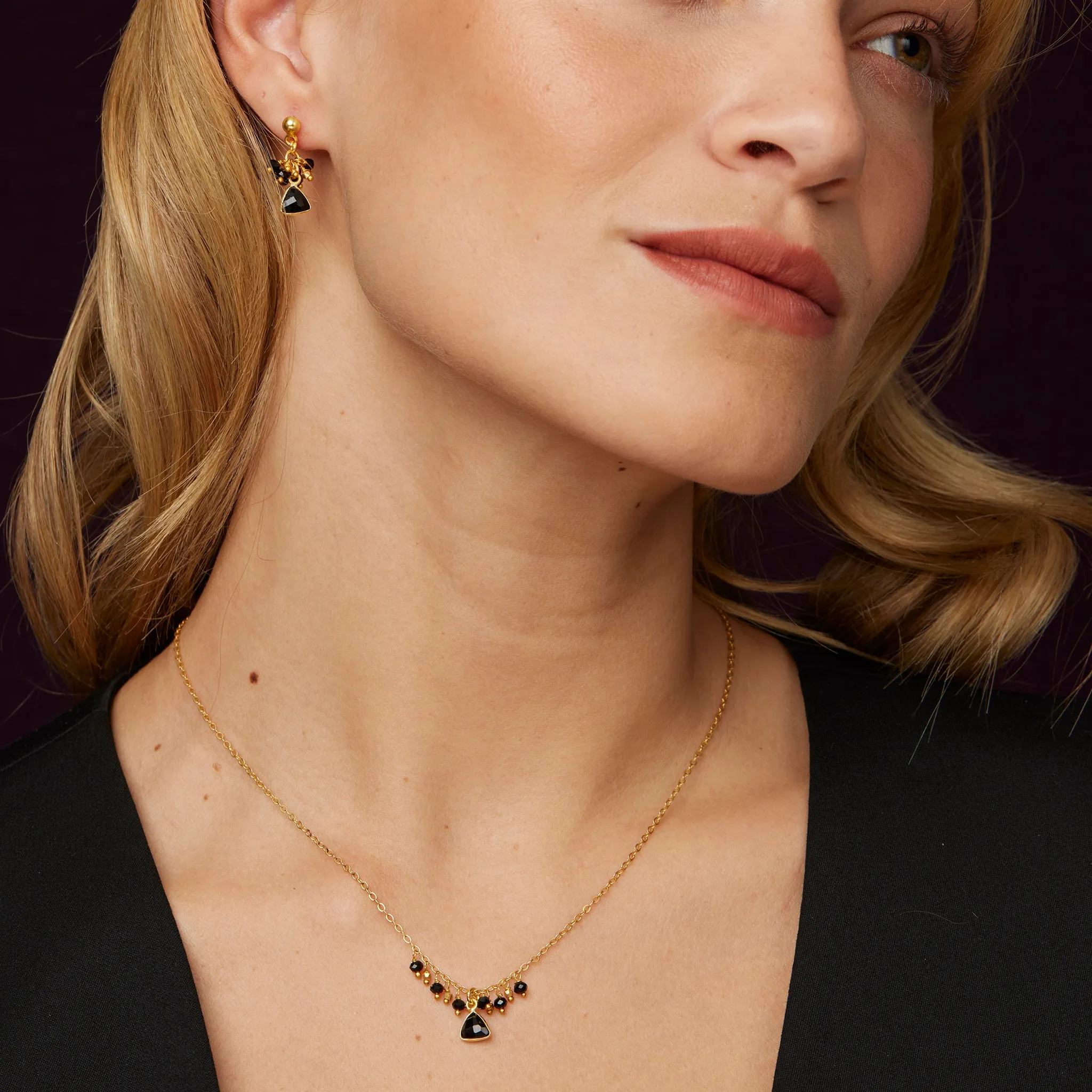 Lacey Charm Earrings Black