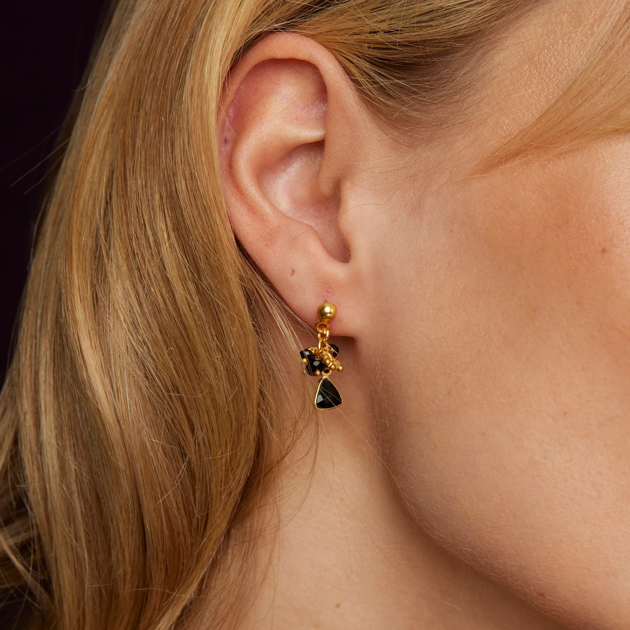 Lacey Charm Earrings Black