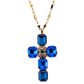 Large Emerald Cut Cross Pendant in "Fairytale" *Custom*