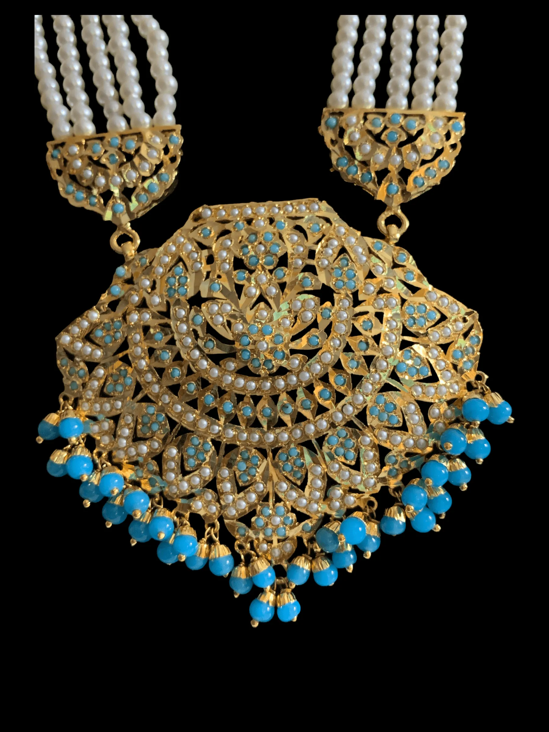 LN17 Jia Punjabi rani haar in turquoise / feroza ( SHIPS IN 2 WEEKS  )