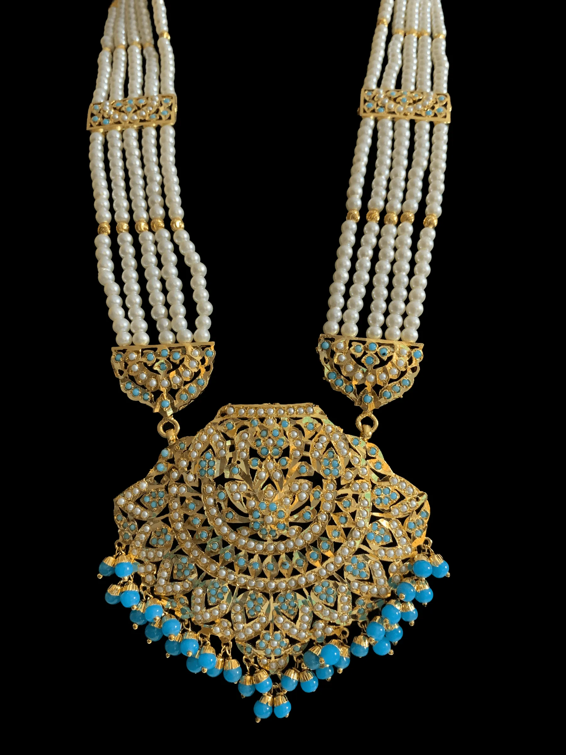 LN17 Jia Punjabi rani haar in turquoise / feroza ( SHIPS IN 2 WEEKS  )
