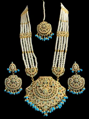 LN17 Jia Punjabi rani haar in turquoise / feroza ( SHIPS IN 2 WEEKS  )
