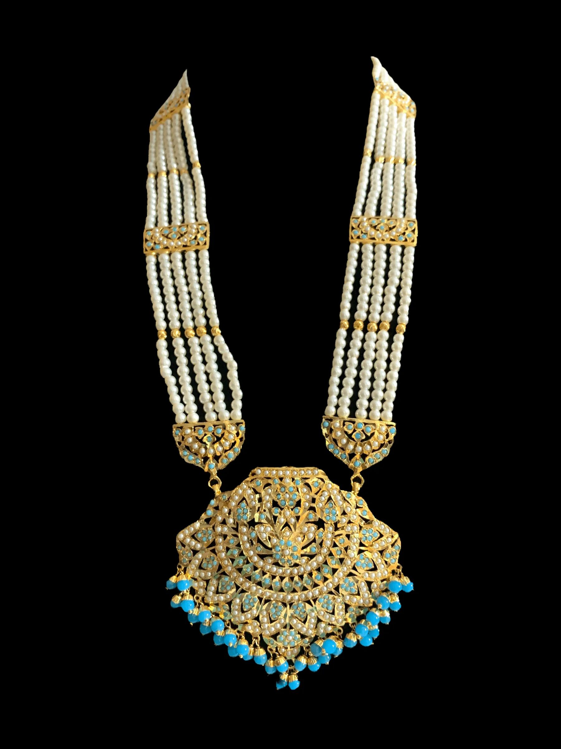 LN17 Jia Punjabi rani haar in turquoise / feroza ( SHIPS IN 2 WEEKS  )