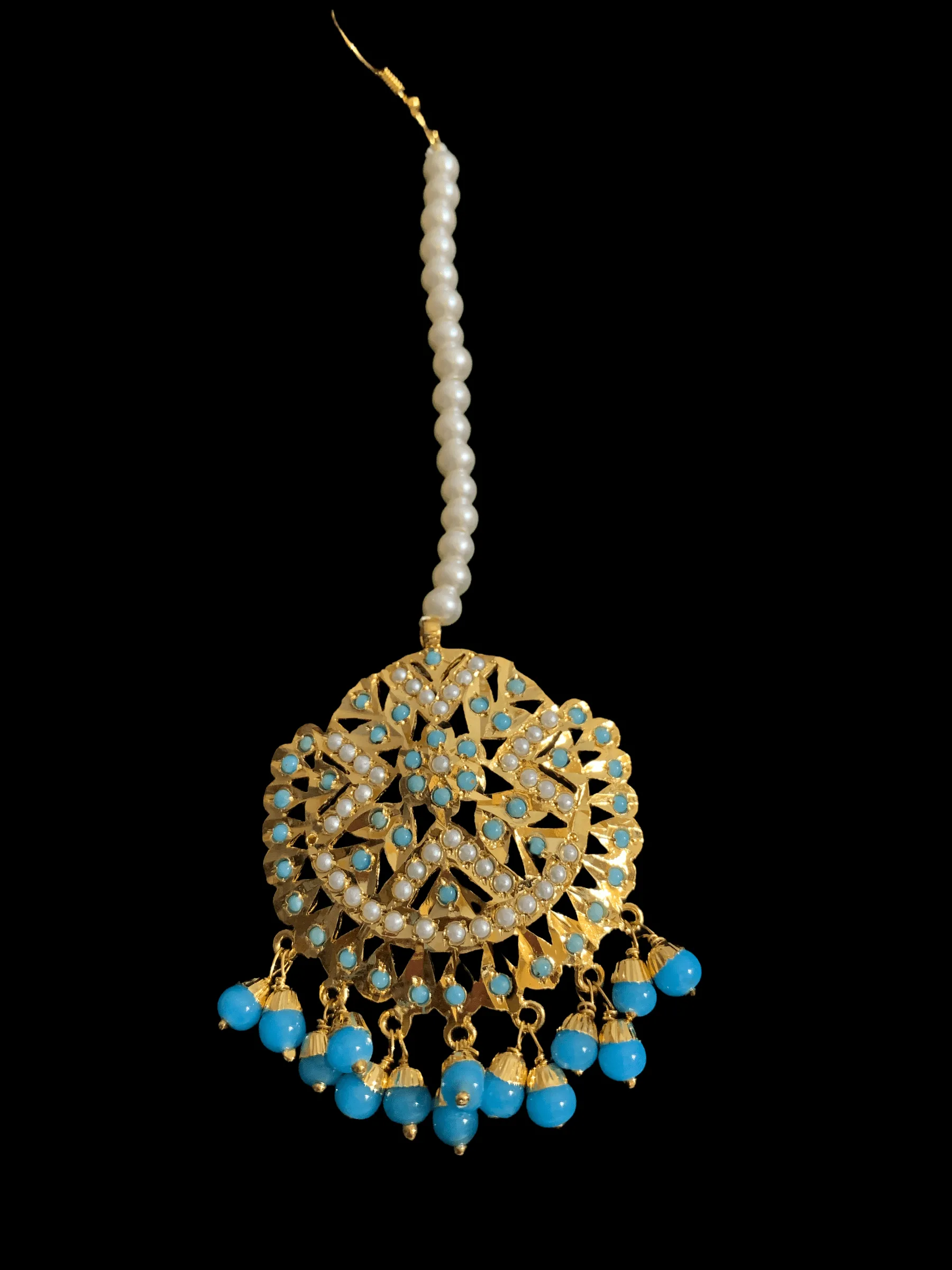 LN17 Jia Punjabi rani haar in turquoise / feroza ( SHIPS IN 2 WEEKS  )
