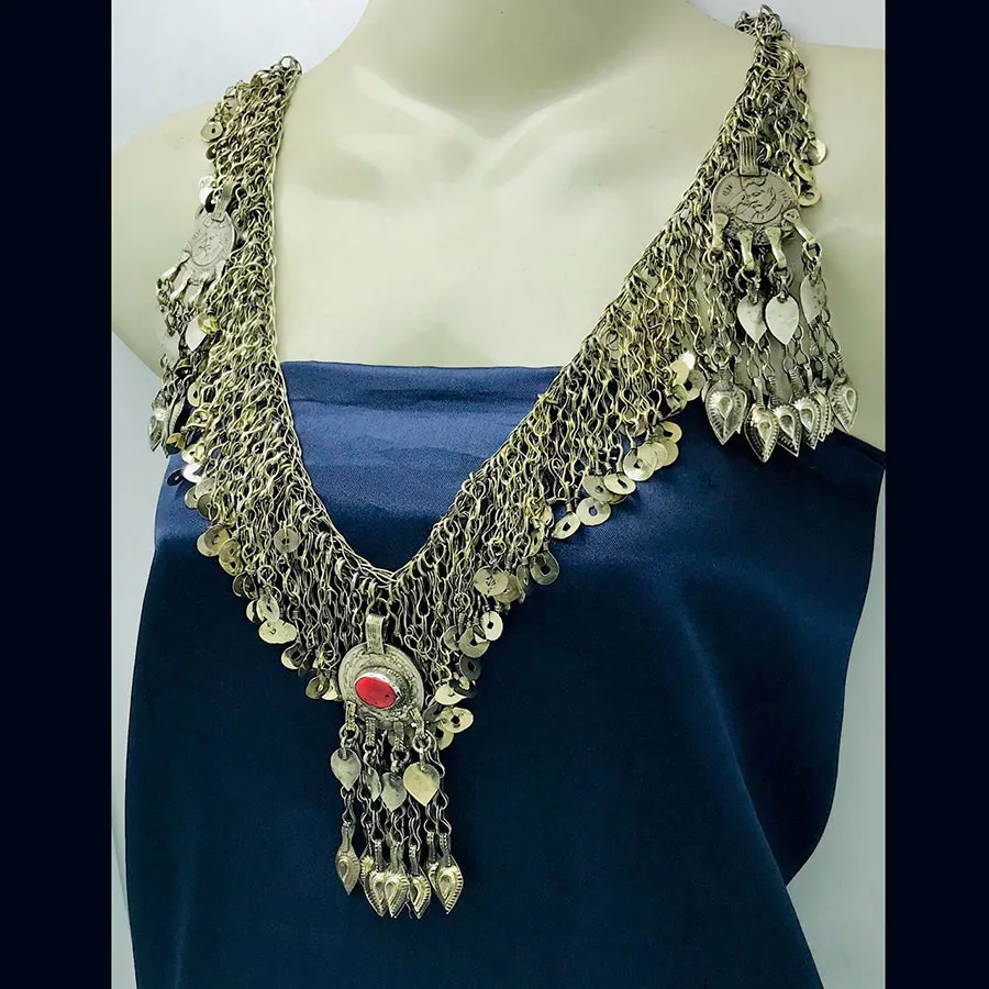 Long Pendant Rustic Necklace With Tassels