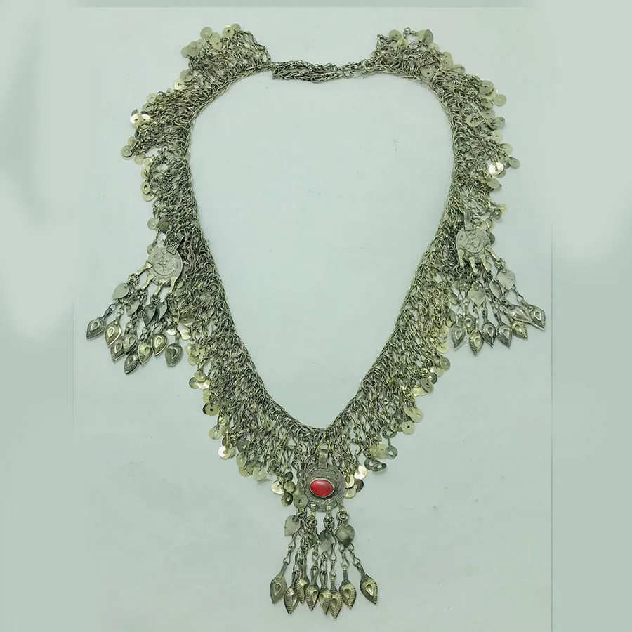 Long Pendant Rustic Necklace With Tassels