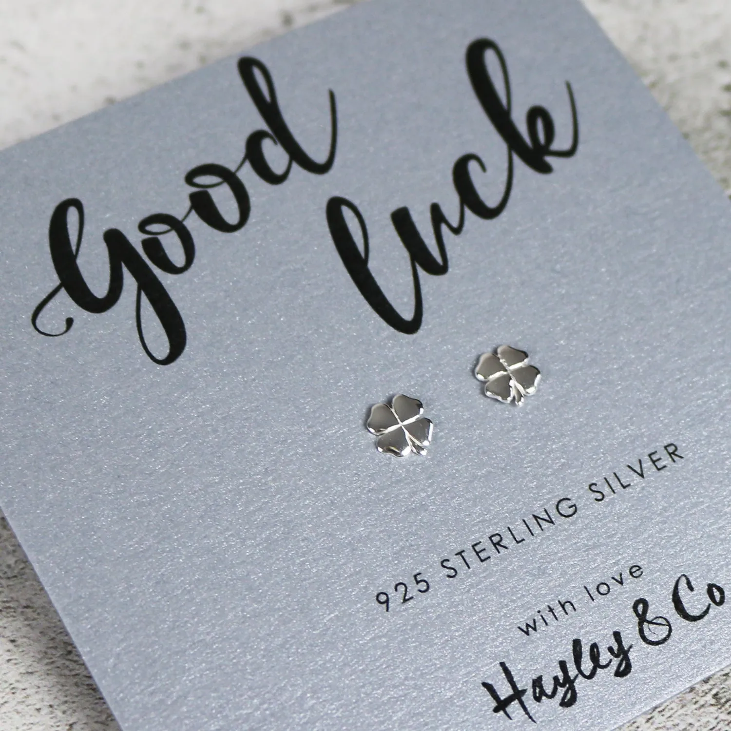 Lucky Four Leaf Clover Sterling Silver Earrings