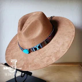 Magenta Navajo Turquoise Slab Leather Band   Choice of Boho Hat 985o