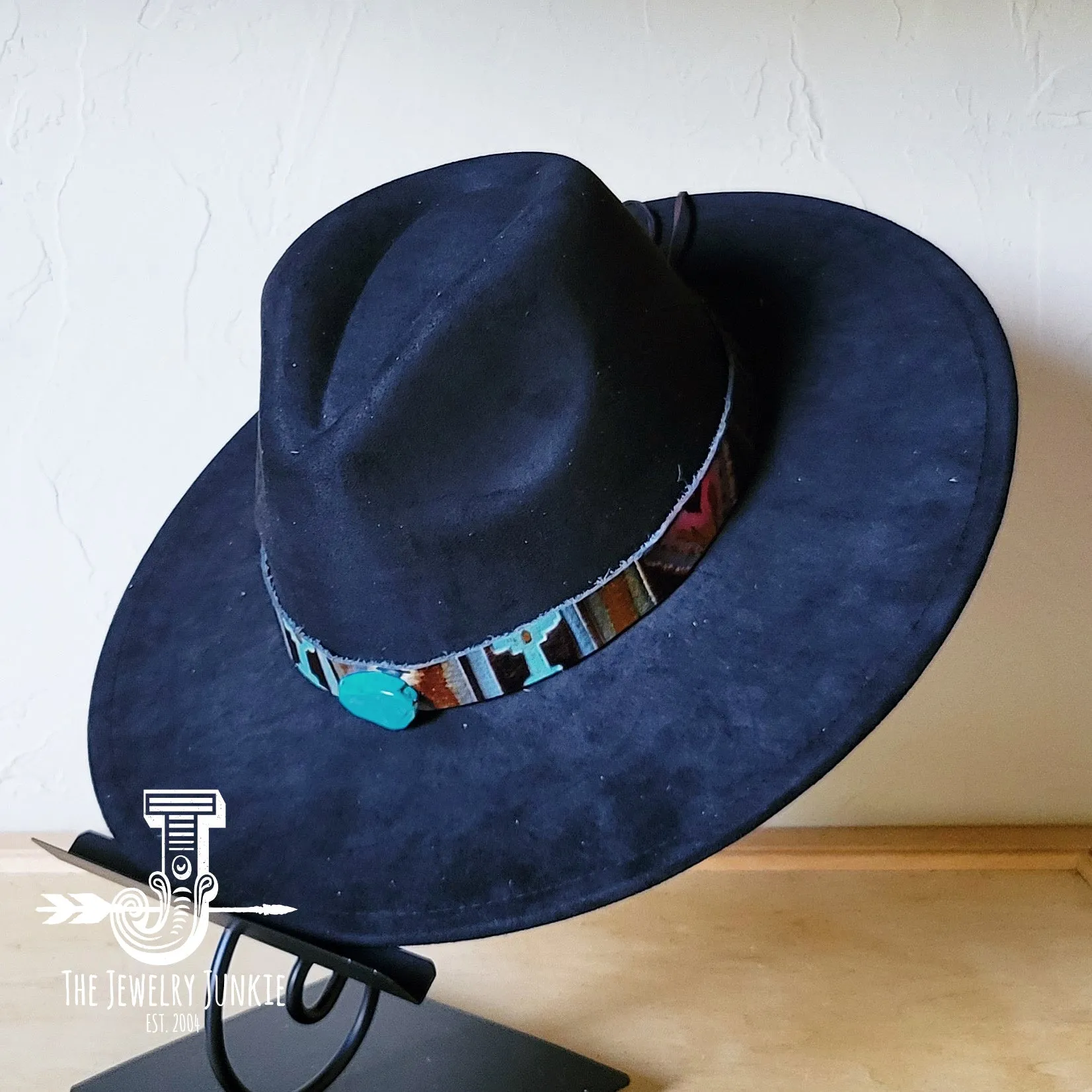 Magenta Navajo Turquoise Slab Leather Band   Choice of Boho Hat 985o