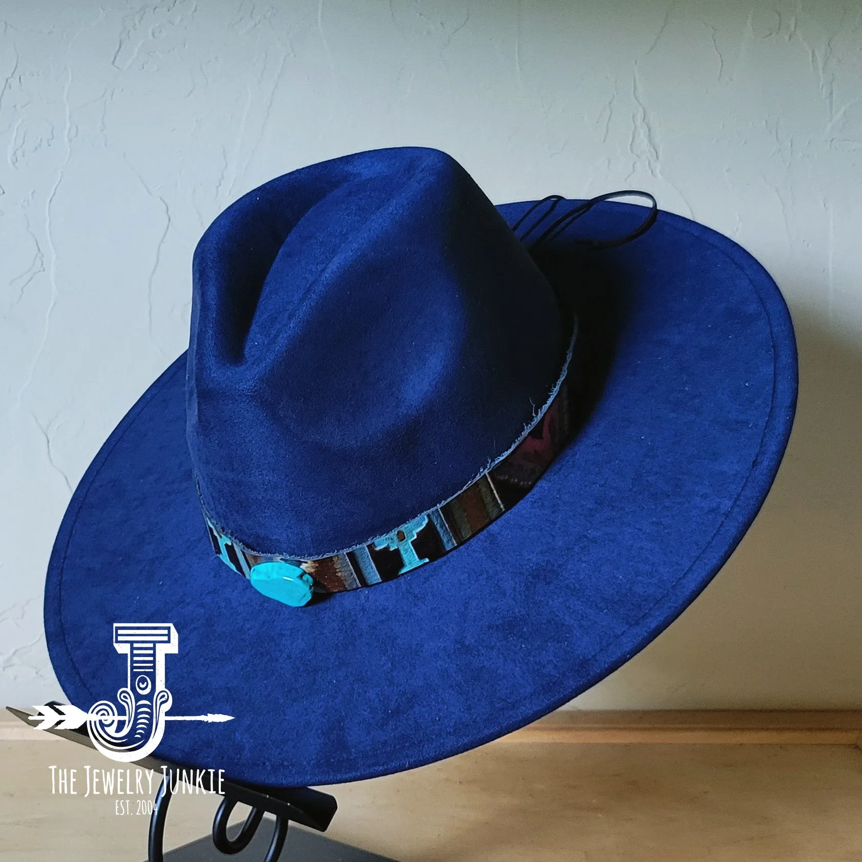 Magenta Navajo Turquoise Slab Leather Band   Choice of Boho Hat 985o
