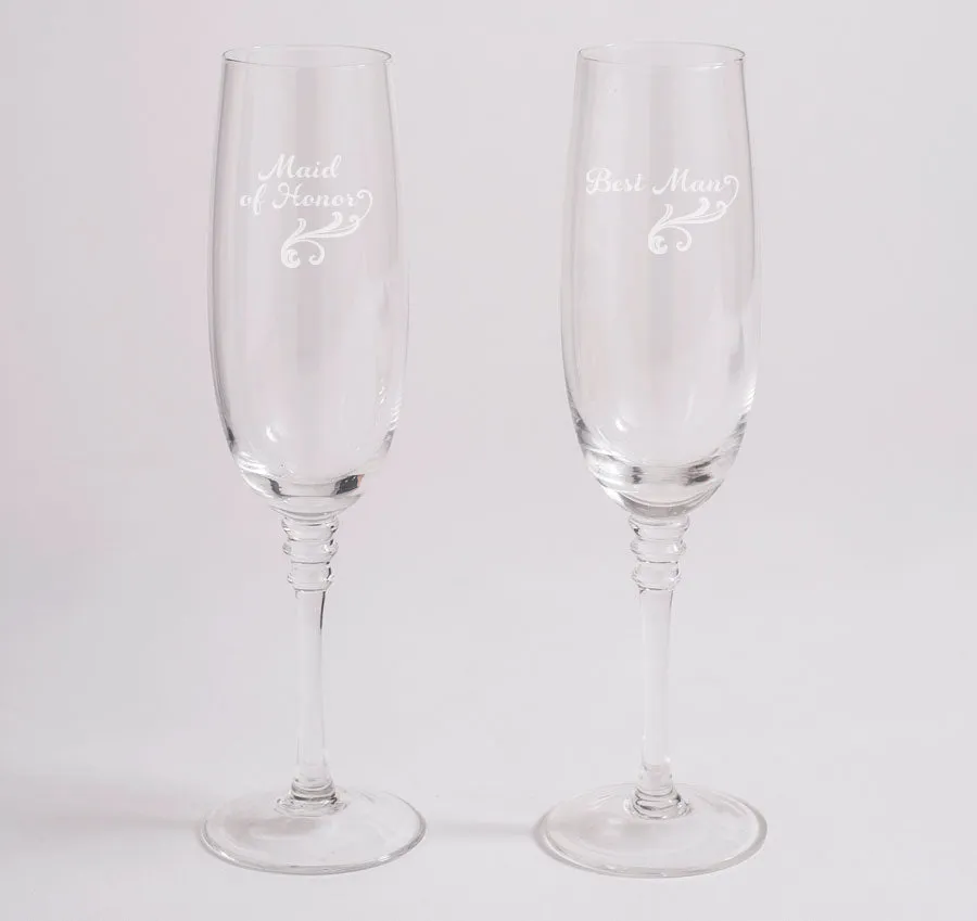 Maid of Honor & Best Man Toasting Glasses