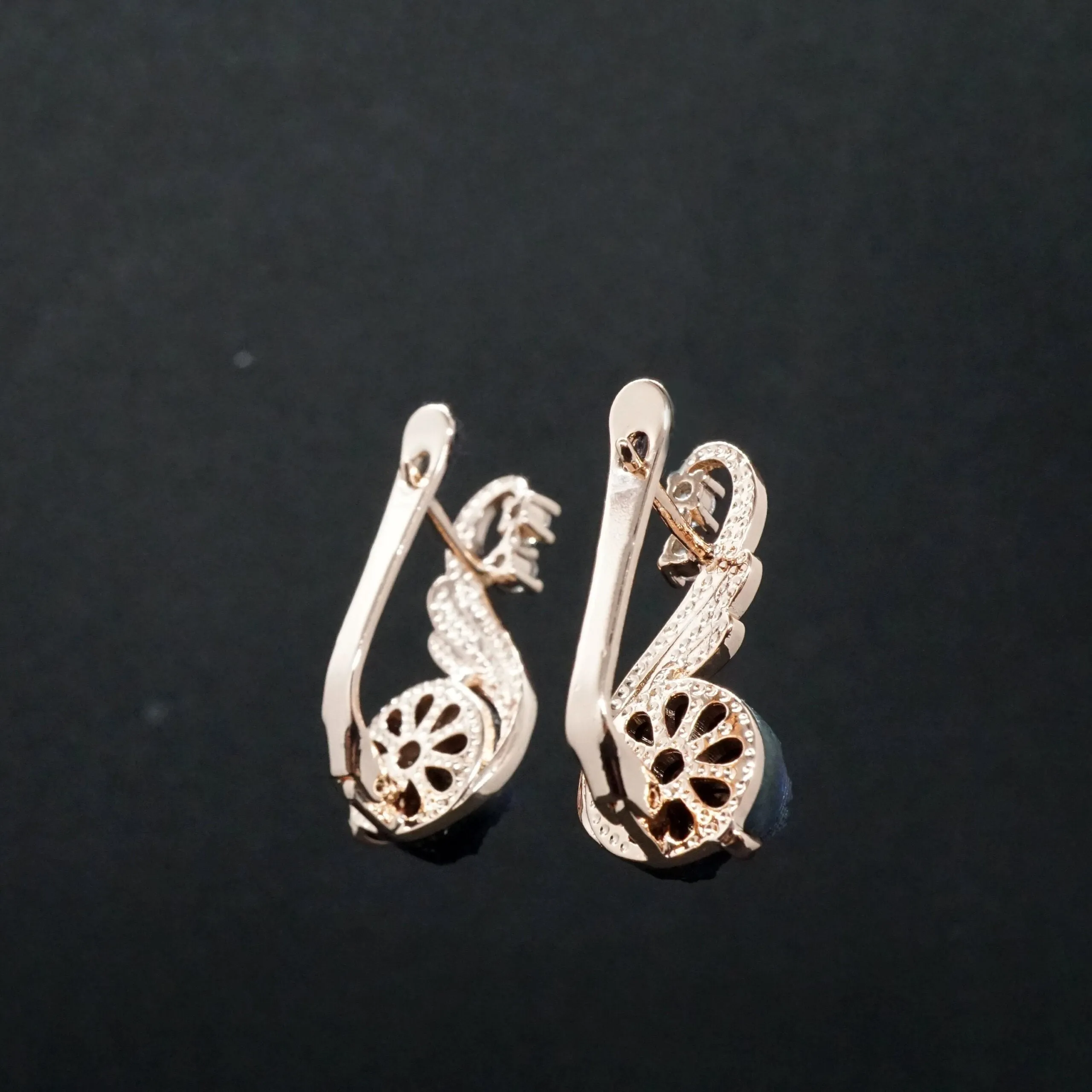 Marguerita X - Rose Gold Red,Purple or Green Drop Earrings