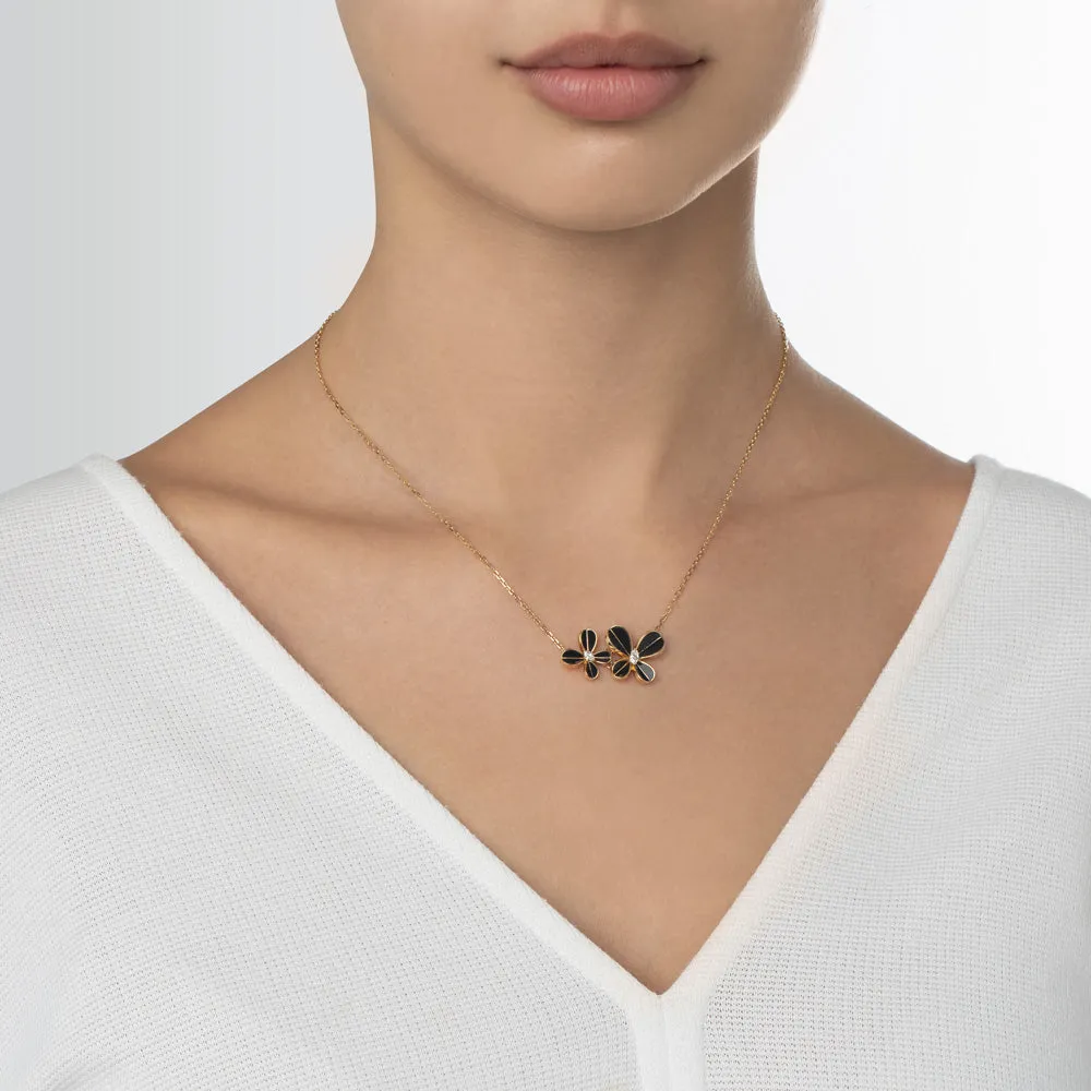 Marquise Butterfly Yellow Gold Necklace