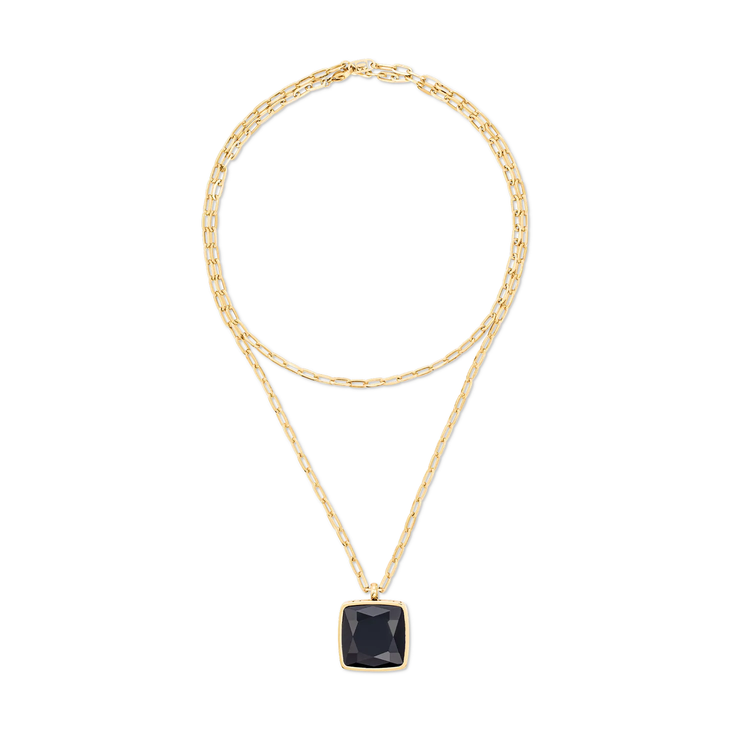 Necklace OE Amulet Square Onyx gold-black