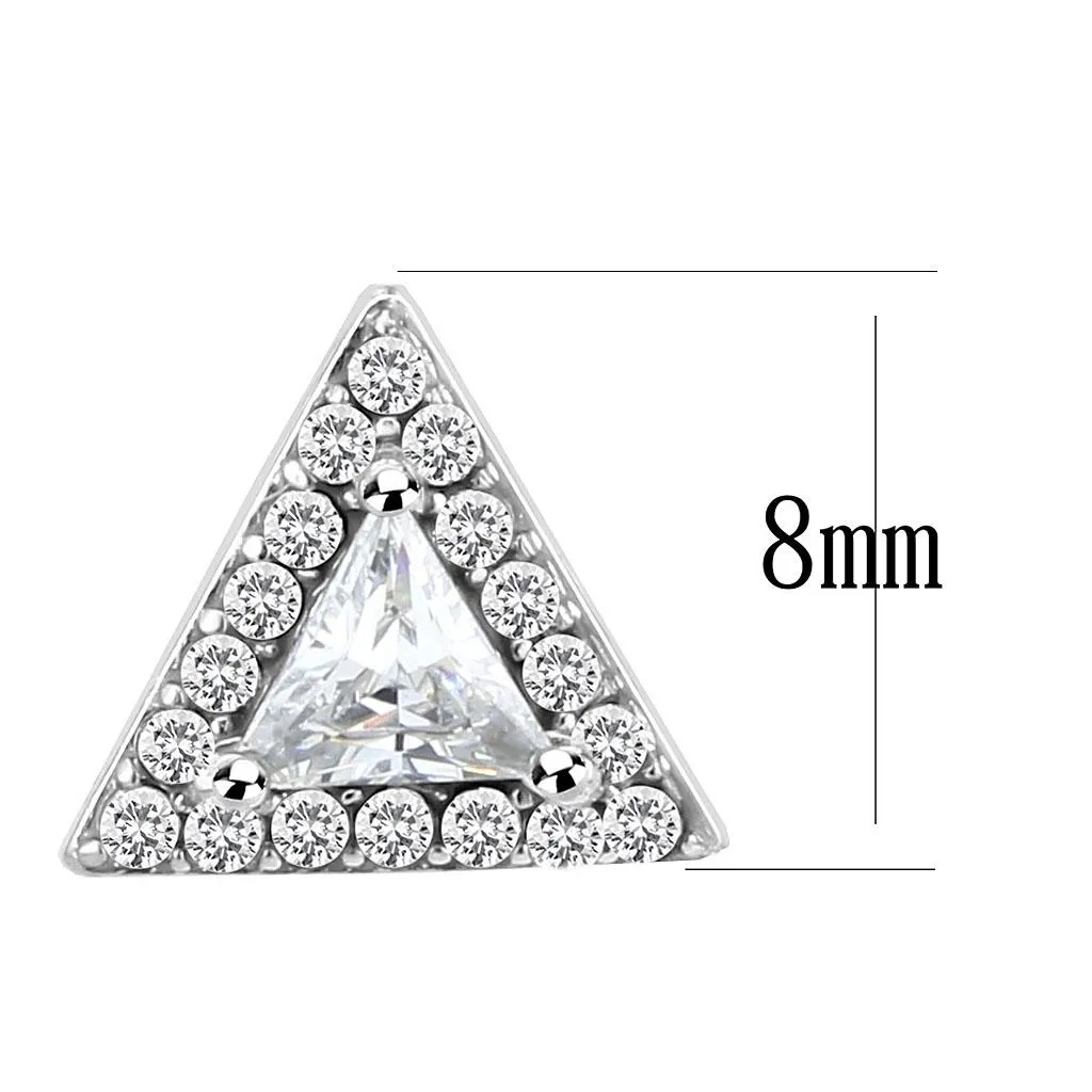 No Plating Stainless Steel Earrings with AAA Grade CZ in Clear for Women Clear Stone Color Style DA327