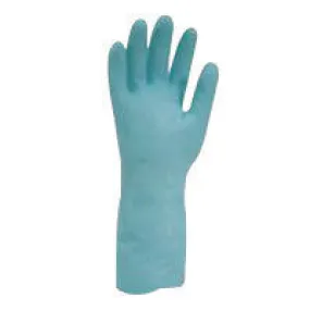 North by Honeywell Size 10 Blue 13" Flock Lined 15 mil Unsupported Nitrile Chemical Resistant Gloves With Embossed Grip Finish