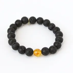 November Birthstone Crystal Bracelet | Citrine   Lava