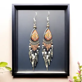 OldTribes™ Small Sized Southwestern Brown Teardrop Earrings