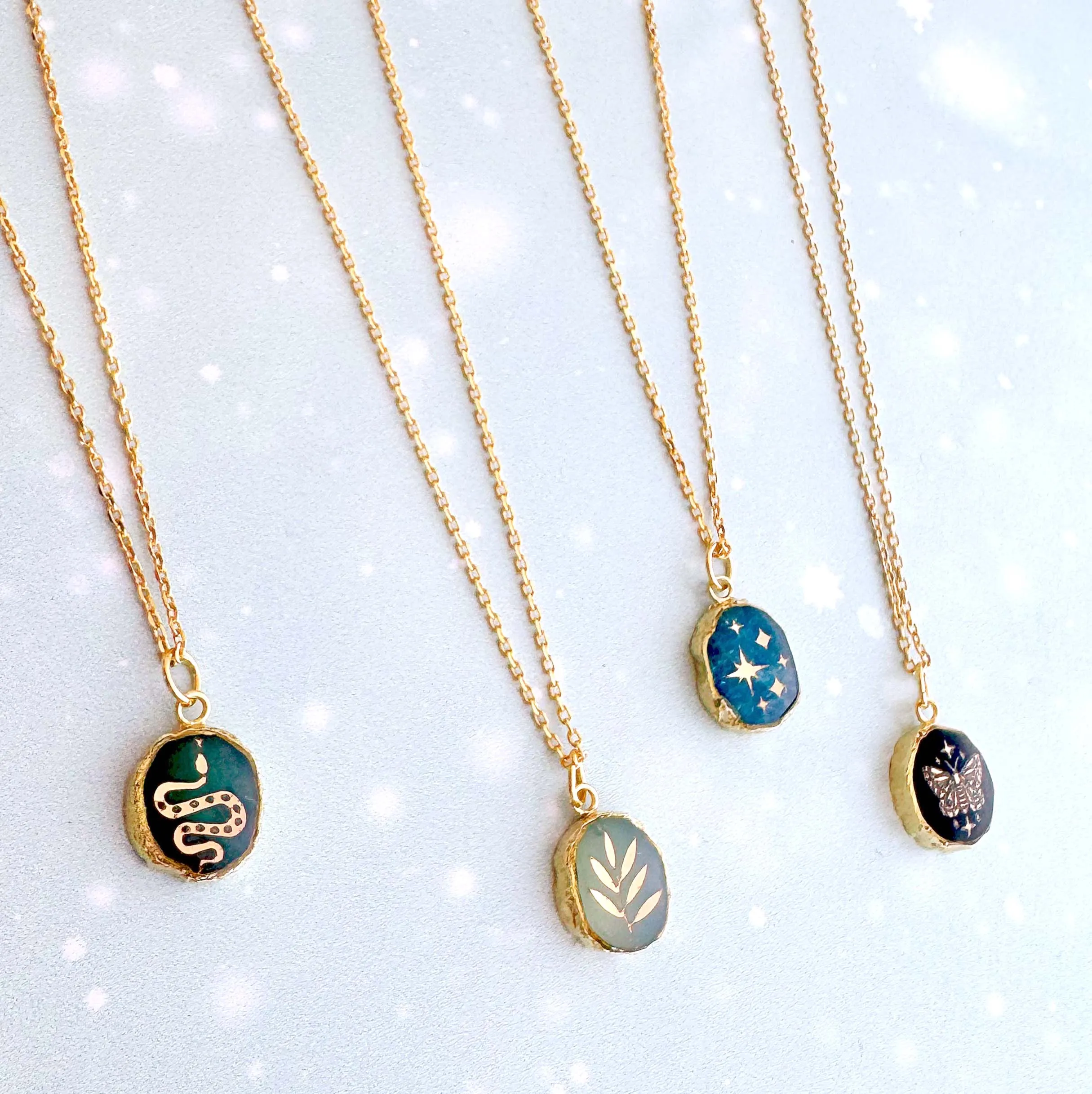 Onyx Butterfly Gemstone Symbol Necklace by Jill Makes