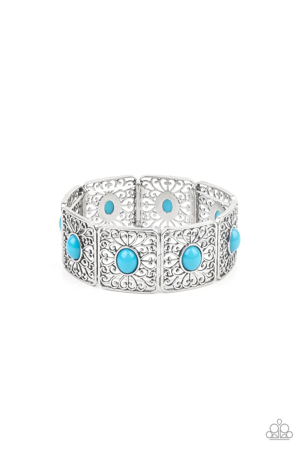 Open Door Jewelry - Cakewalk Dancing - Blue Bracelet - Paparazzi Accessories