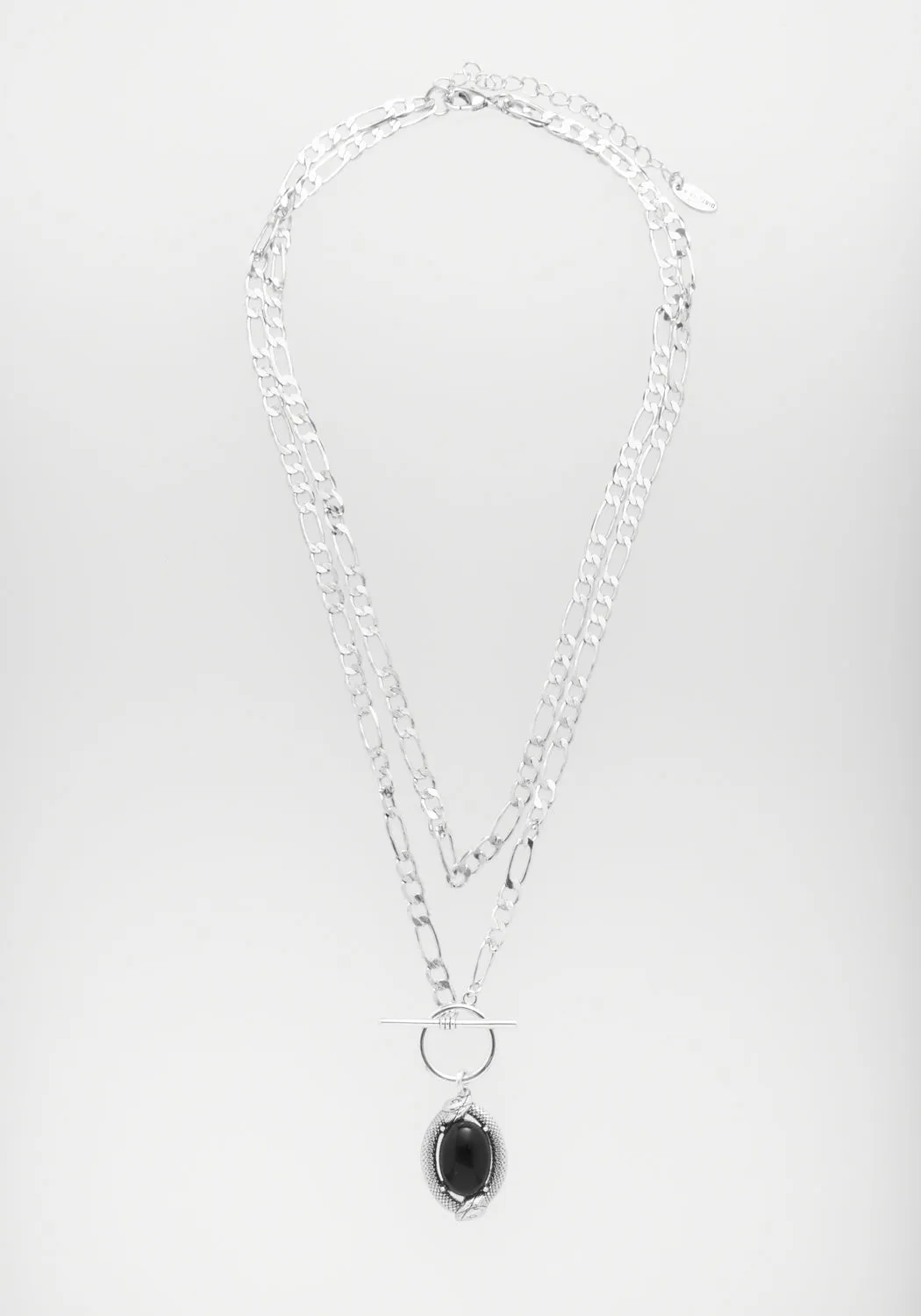 Ouroboros Black Onyx Multi Chain Necklace