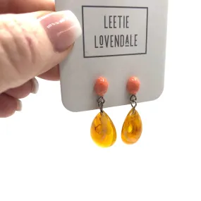 Peach & Goldenrod Trinket Earrings