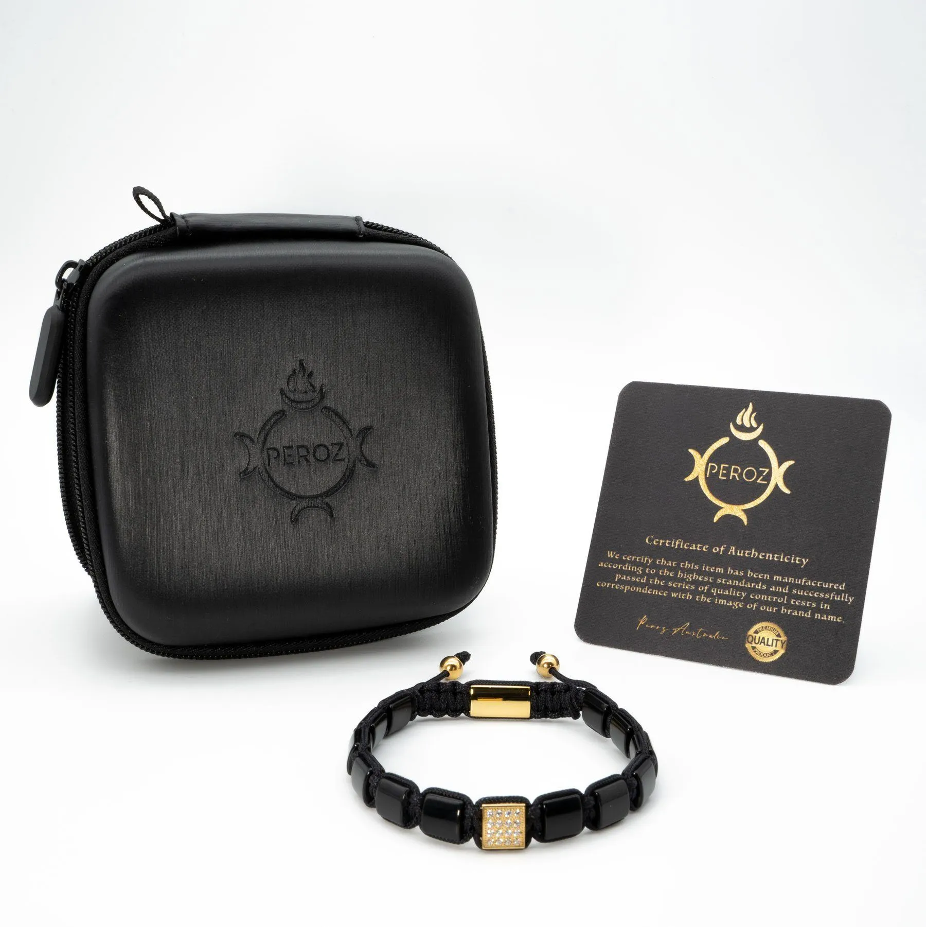 Peroz Shiny Onyx Beaded Bracelet