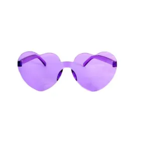 Perspex Hearts Party Glasses - Purple