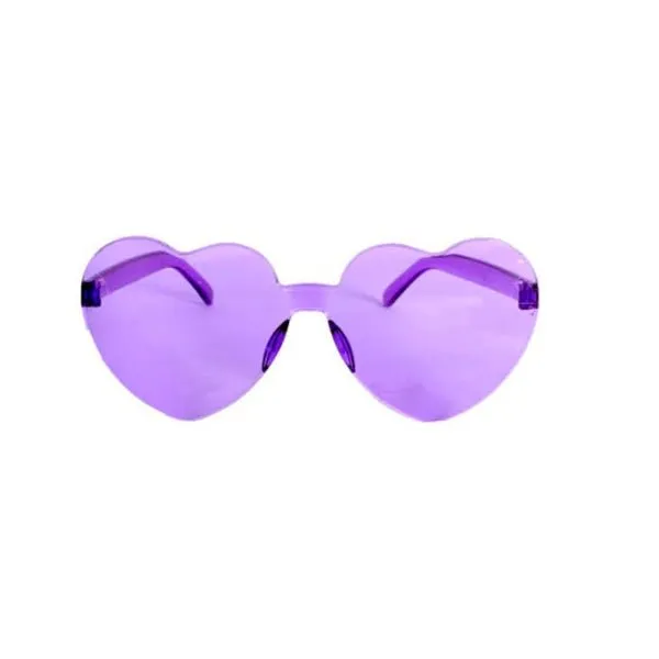 Perspex Hearts Party Glasses - Purple