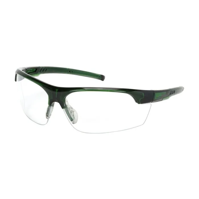 PIP Bouton Xtricate-C 250-58-0520 Semi-Rimless Safety Glasses, Green Frame, Clear Lens with FogLess 3Sixty Coating, One Size, 1 Pair