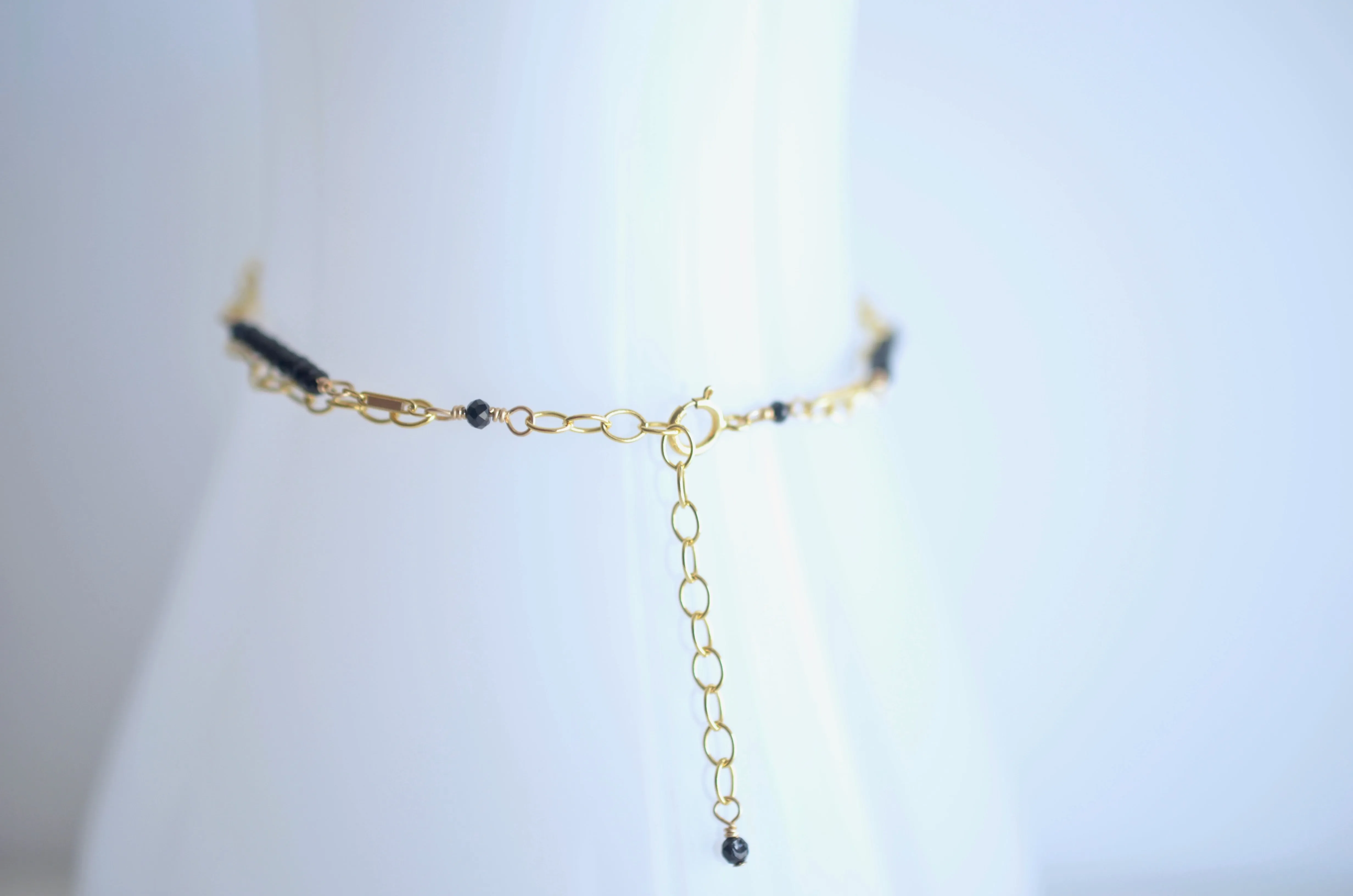 Piper - Black Spinel, 14k Gold Filled Bracelet