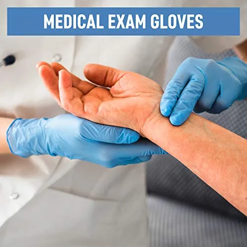 Powder Free Disposable Nitrile Gloves Medium -100 Pack, Blue -Medical Exam Glove