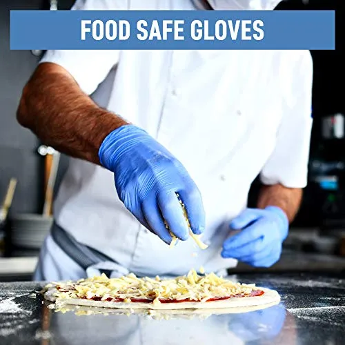 Powder Free Disposable Nitrile Gloves Medium -100 Pack, Blue -Medical Exam Glove