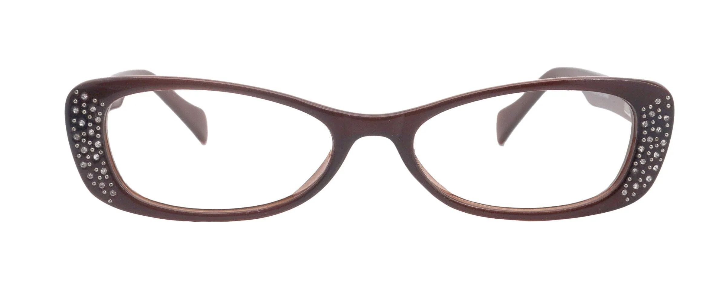 Premium Reading Glasses High End Reading Glass,  Small Frame Brown   1.25 to  3.00 magnifying glasses, Cat Eye. optical Frames