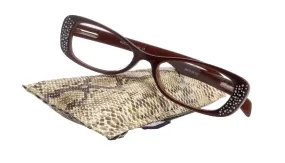 Premium Reading Glasses High End Reading Glass,  Small Frame Brown   1.25 to  3.00 magnifying glasses, Cat Eye. optical Frames