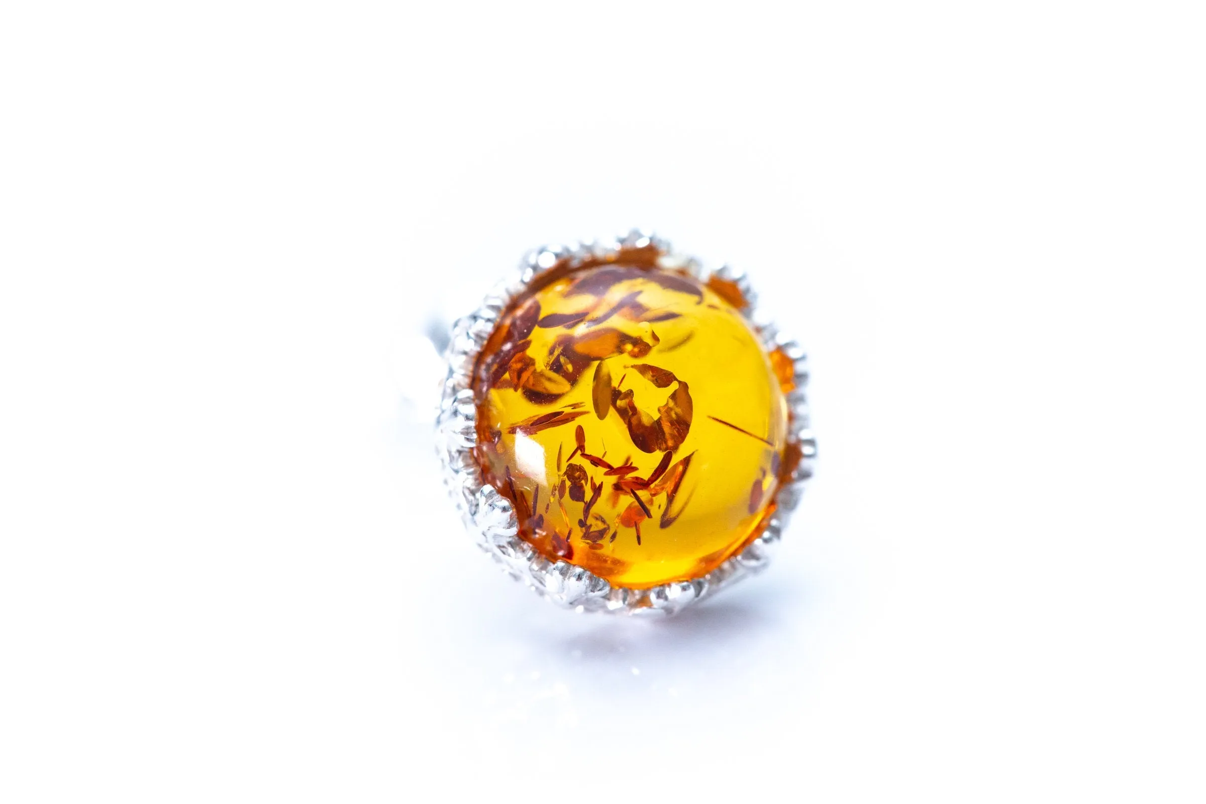 Princess Crown Amber Stud Earrings