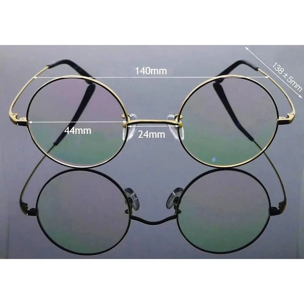 Pure Titanium 44mm Retro Round Eyeglasses A8786