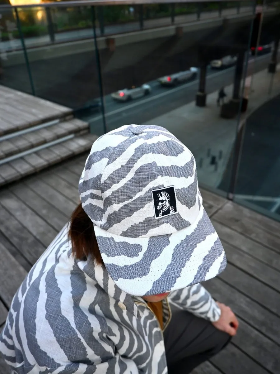 "Zebra Without a Cause" Linen Cap - Orange Stripe