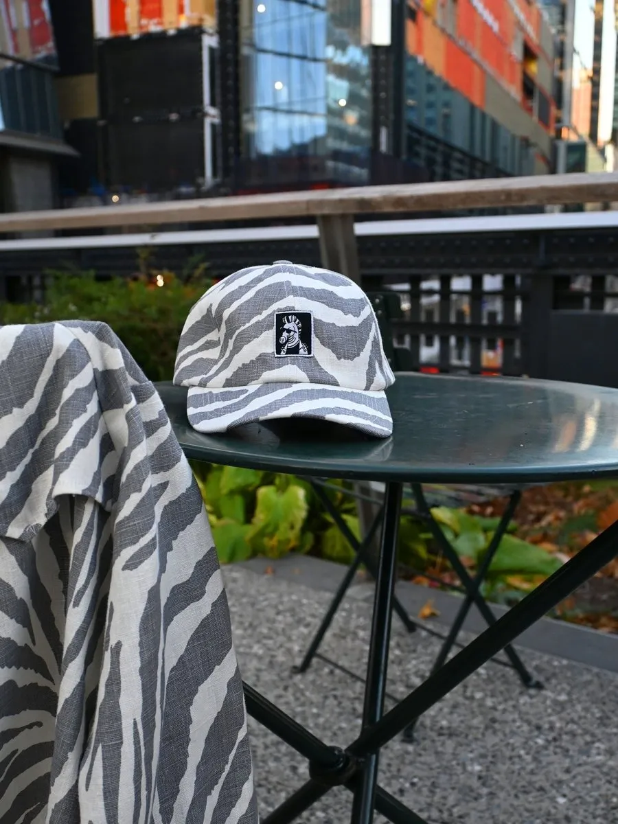 "Zebra Without a Cause" Linen Cap - Orange Stripe