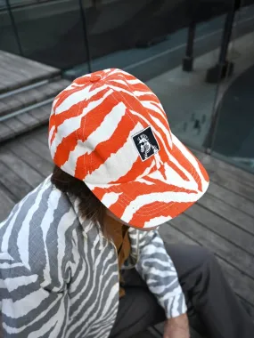 "Zebra Without a Cause" Linen Cap - Orange Stripe