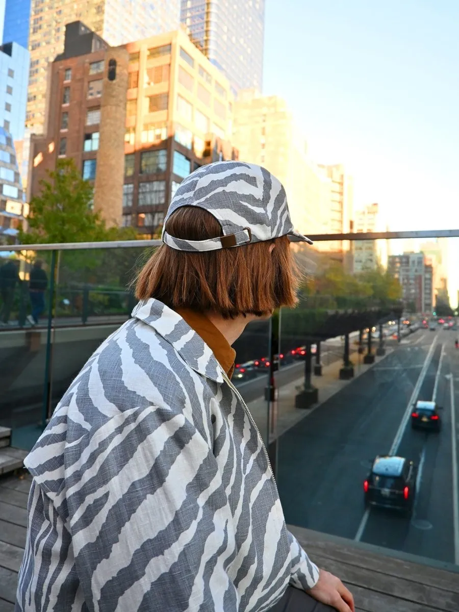 "Zebra Without a Cause" Linen Cap - Orange Stripe