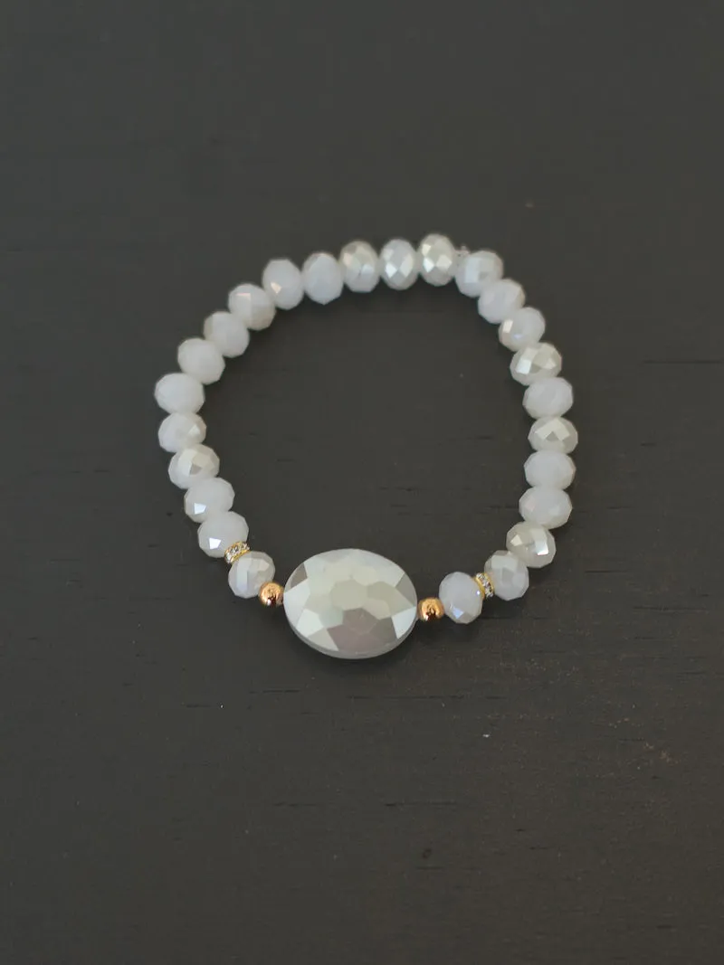 Radiant Crystal Bracelet - Pearl White