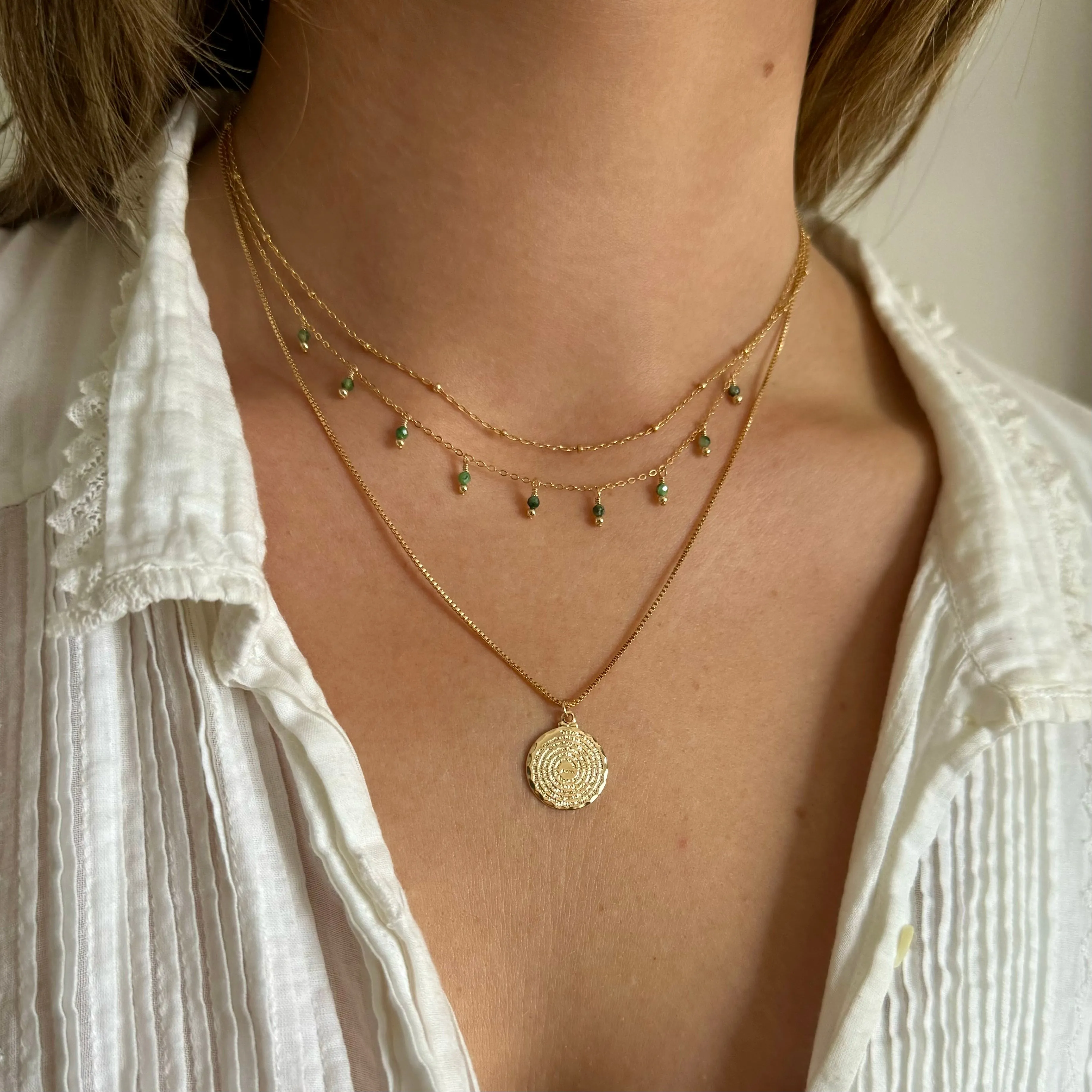 Rain Choker Necklace ~ Emerald