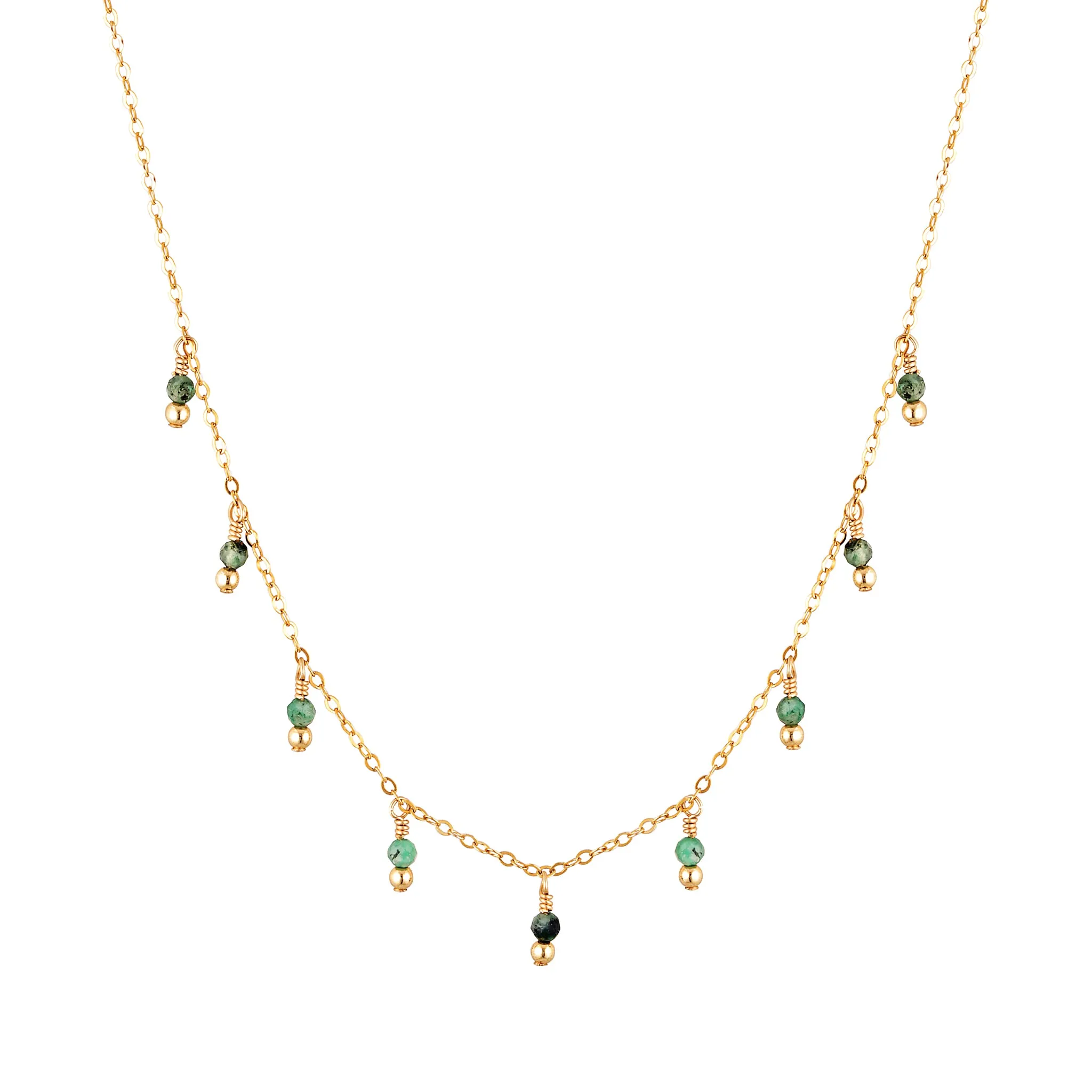 Rain Choker Necklace ~ Emerald