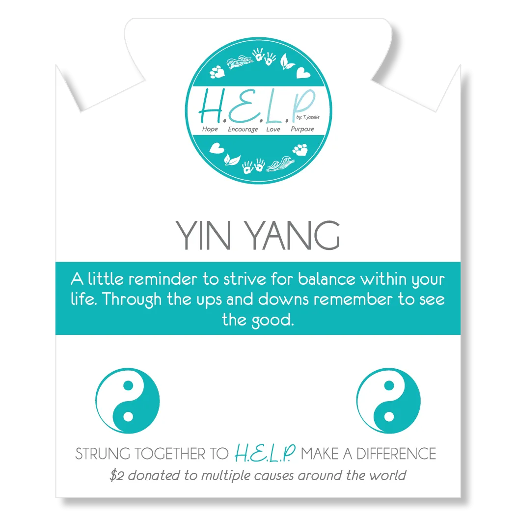 Raised Yin Yang Charm with Blue Opal Jade Charity Bracelet