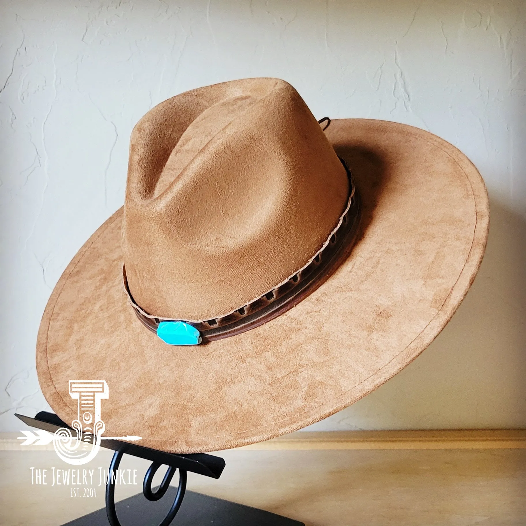 Red Brown Navajo Turq Slab Leather Hat Band   Choice of Hat 986h