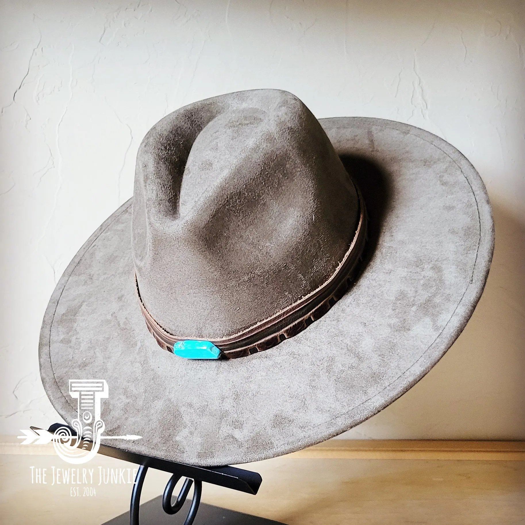 Red Brown Navajo Turq Slab Leather Hat Band   Choice of Hat 986h