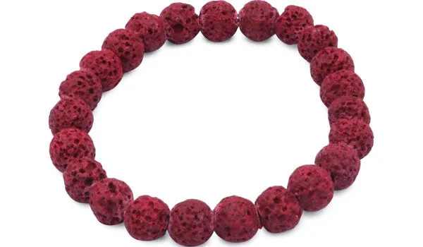 Red Lava Natural Gemstone Bracelet